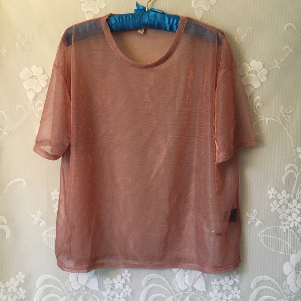 Silence and Noise Pink Shimmer Edgy Glam Bold Shirt